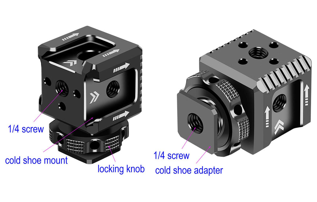Cold Shoe Mount Adapter Multi-Function - Risers Hot Shoe Cover Extension