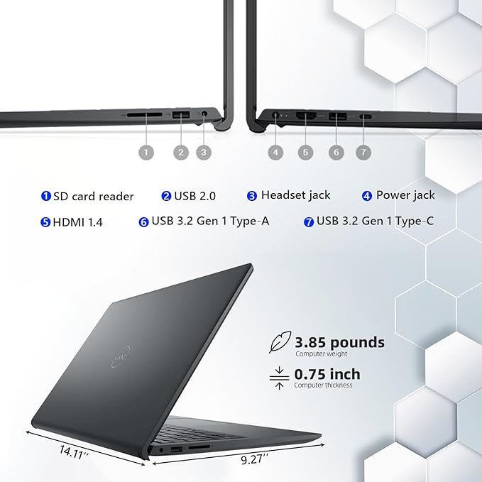 Dell 15.6" Touchscreen Laptop Computer, 32GB RAM, 1.25TB Storage (1TB SSD + 256GB Docking Station), Intel 10-Core i5-1334U (Beat i7-1250U), FHD Display, WiFi 6, Windows 11 Pro S, USB C to RJ45 Cable