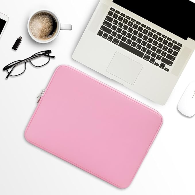 RAINYEAR 14 Inch Laptop Sleeve Protective Case Soft Lining Padded Zipper Cover Carrying Bag Compatible with 14" Notebook Computer Tablet Ultrabook Chromebook (Pink, Upgraded Version)