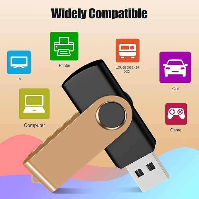 EASTBULL 4GB USB Flash Drive Bulk Thumb Drives 10 Pack with Lanyards USB 2.0 Memory Sticks Zip Drive Pen Drive for Storage and Backup Gold 10PCS 4GB