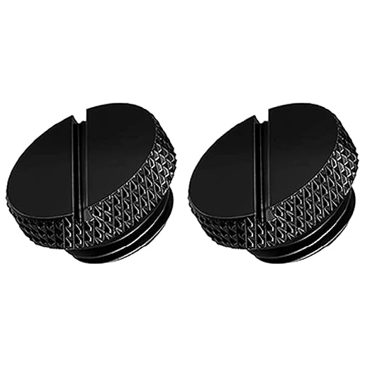 dracaena.io 2 pack G1/4" thread, Thin water Stop Plug Fitting with Coin Slot for Computer water cooling System, durable brass/copper material, Black