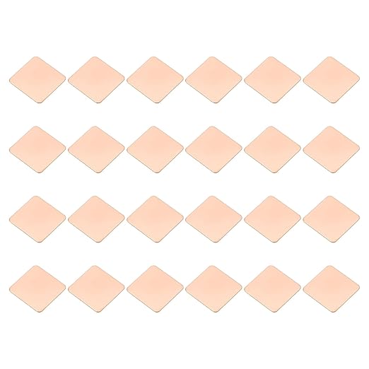 PATIKIL Copper Heatsink Pad Shims, 24 Pcs 20x20x0.5mm Copper Pad Shim IC Chipset GPU CPU Thermal Heatsink for Cooling Laptop Desktop Computer
