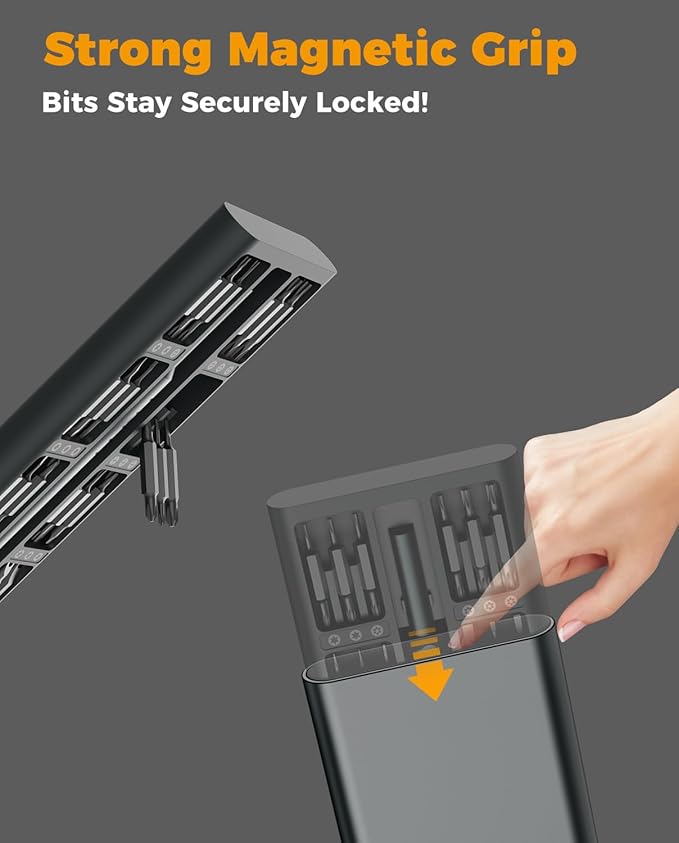 72 in 1 Electric Screwdriver Kit, 3.7V Dual-Head Precision Screwdriver Set with 3.5N.m Manual Screwdriver and 0.3N.m Mini Electric Screwdriver, Magnetic Case for Repair Cameras, Laptops, DIY Kits