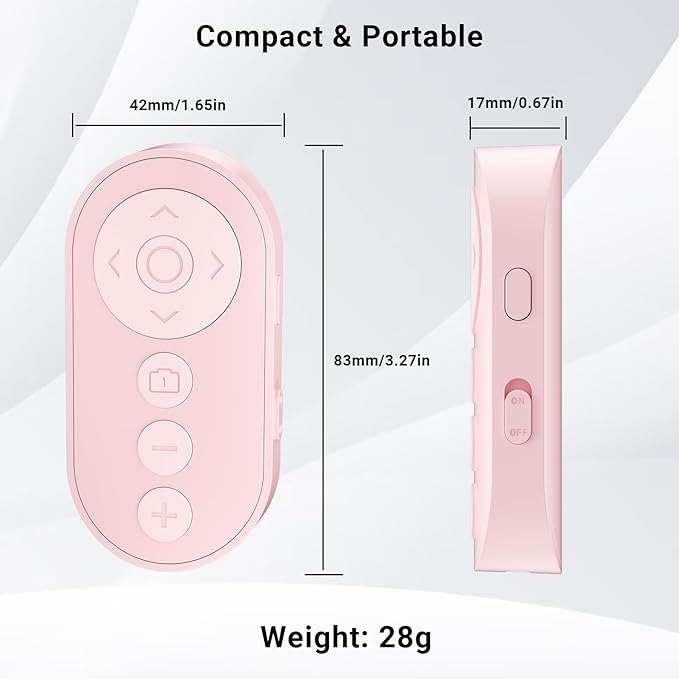Wireless Camera Remote Control with Zoom for iPhone & iPad, Versatile Shutter with Front/Rear Camera Switch for Photo & Video, Smartphone Remote Clicker for TikTok