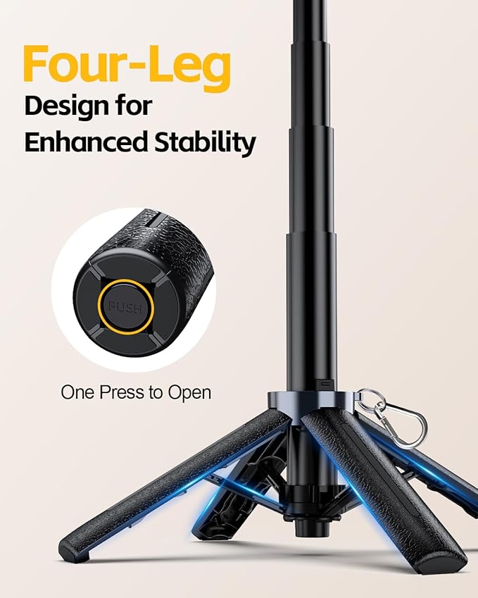 UBeesize Mini Selfie Stick Tripod with Remote, Pocket-Size Phone Stand for iPhone 16 Pro Max/Android, 360° Rotating Holder for Travel, Vlogging, TikTok, Live Streaming