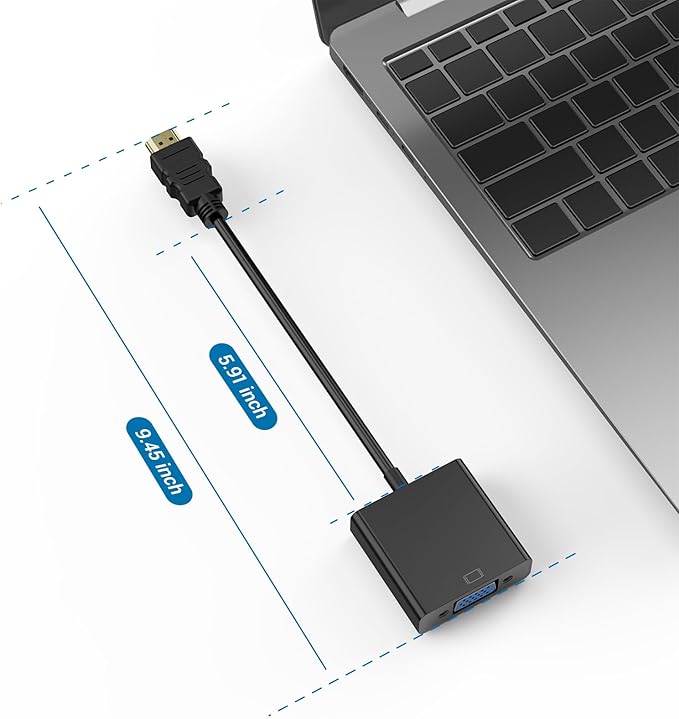 Half-Dozen HDMI to VGA Adapter, 6PCS HDMI to VGA Unidirectional Converter (Male to Female), Compatible with Computers, desktops, laptops, PCs, Monitors, projectors, HD TVs