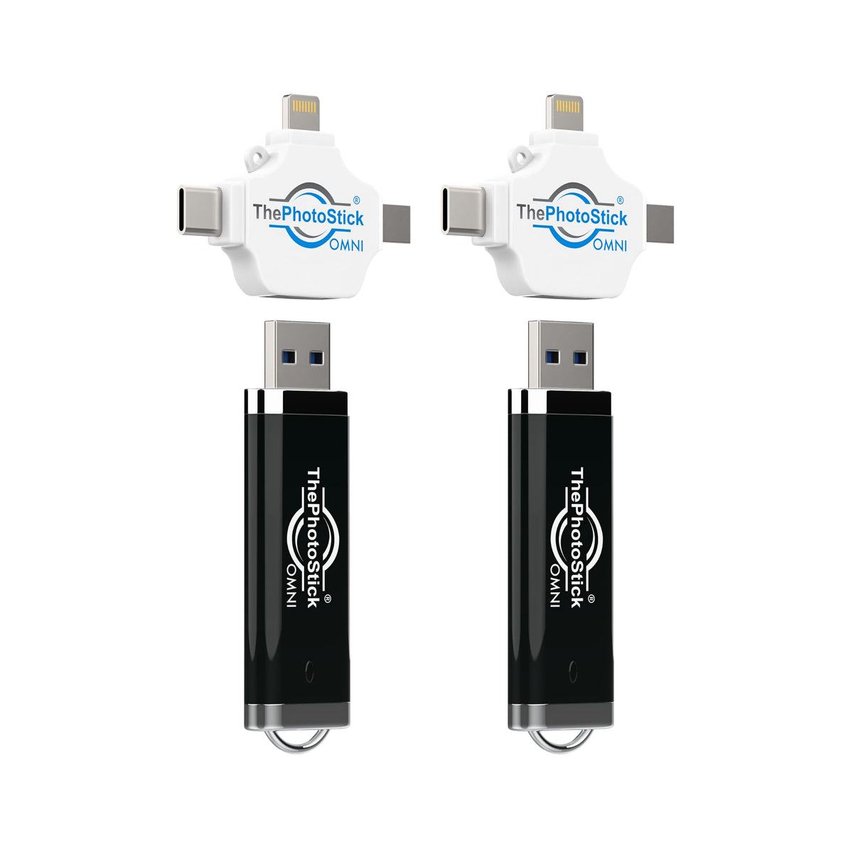 ThePhotoStick® Omni 128GB Photo Backup for iPhone, Android and Computers