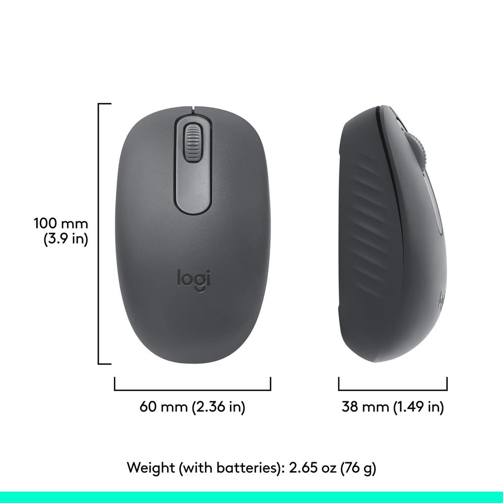 Logitech M196 Compact Ambidextrous Bluetooth Wireless Mouse - Graphite
