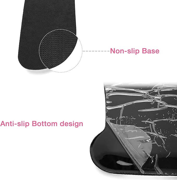 MOSISO Wrist Rest Support for Mouse Pad & Keyboard Set, Ergonomic Mousepad Non-Slip Base Home/Office Pain Relief & Easy Typing Cushion with Neoprene Cloth & Raised Memory Foam, Rose Red