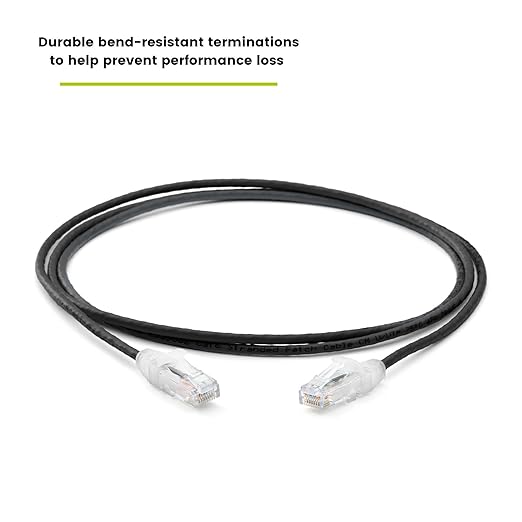 TRUECABLE Cat6 Component Rated Patch Cable, Unshielded (U/UTP), 5ft, Black, 28AWG Solid Copper, Snagless 10G High-Speed Ethernet Cable, PoE++ 4PPoE 100W, UL Listed, RoHS-3, 1 Pack