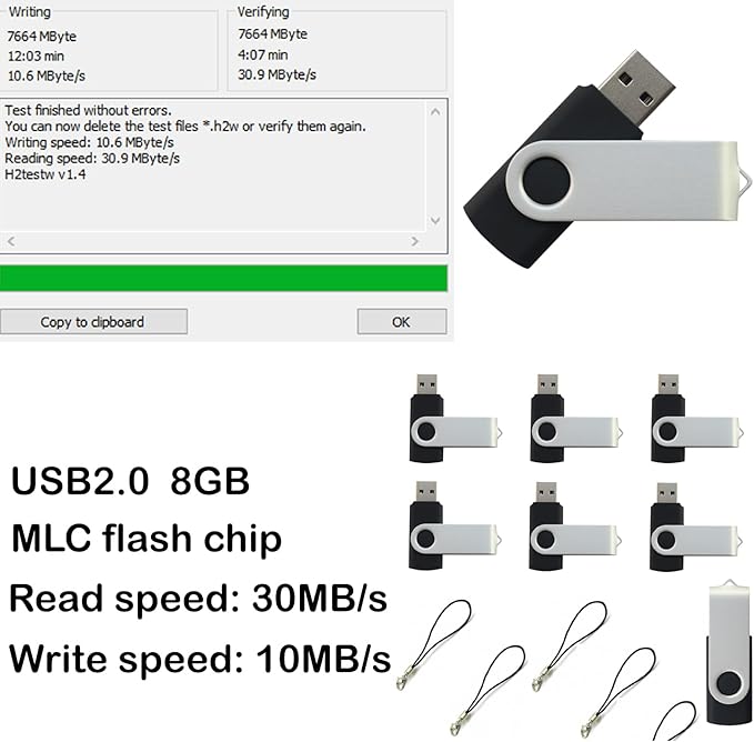 lcwamy 8GB Flash Drives 100 Pack USB Drives Bulk USB Flash Drive 100 Pack Thumb Drive Pack Flash Drive Bulk USB Stick CupShadow (Black, No Logo)