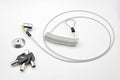 10-Foot Retractable Anti-Theft Steel Cable Lock with Lock Plate, Suitable for laptops, Tablets, Monitors, and Mobile Phones (Silver, 1 Pack)