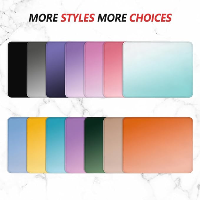 ITNRSIIET Mouse Pad Non-Slip Rubber Base Smooth Surface Stitched Edges Waterproof Durable Compatible with All Mice for Office & Gaming, Desk Accessory, 10.2x8.3x0.12 inch, JetBlack Solid
