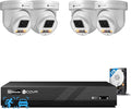 4COVR 4K PoE PTZ Security Camera System, 4X 8MP PoE IP PTZ Camera Two Way Audio, 280ｰ Pan 90ｰ Tilt 5X Optical Zoom, Smart Color Night Vision, Human Vehicle Detection, 8CH 4K NVR 2TB HDD, LY5XCP8M0804