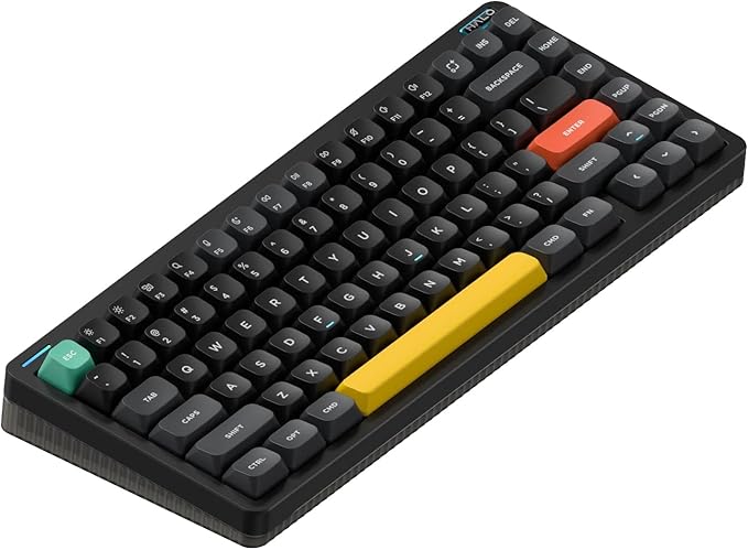 nuphy Halo75 V2 Mechancial Gaming Kyeboard,75% Wireless Hot Swappable Bluetooth Keyboard,83 Kyes RGB Backlit Keyboard,Support Bluetooth/2.4GHz/USB-C-Black Raspberry Switch