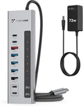 TobenONE Powered USB C Hub, 11-in-1 10Gbps USB C Splitter with 5 USB-A and 5 USB-C, 72W Adapter, 100W PD-IN, 45W USB C Charging Port, USB C Expander for Laptop/PC, MacBook, iPad,Phone(Not for Monitor)