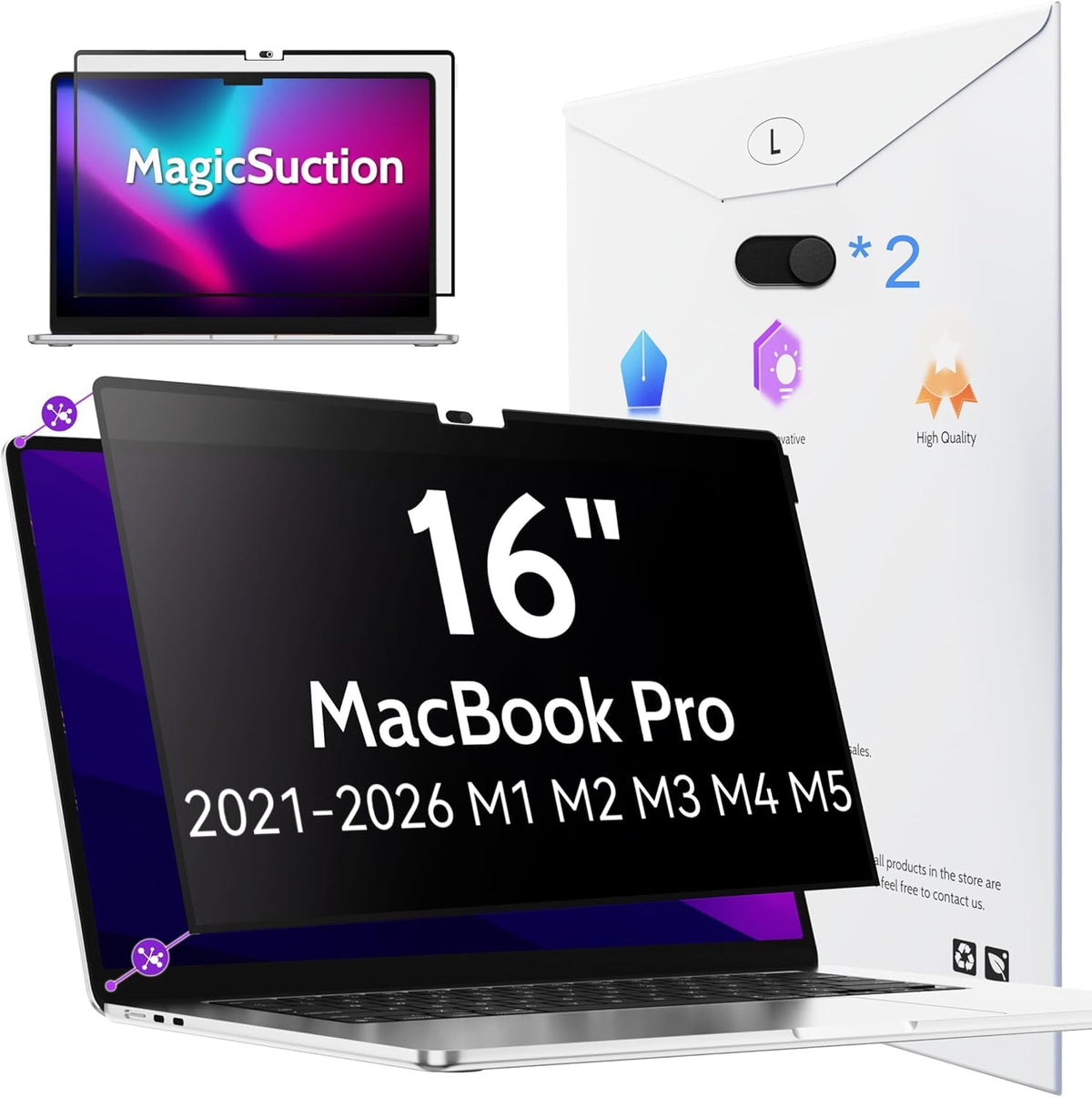 Peslv Nano‑Suction Privacy Screen for MacBook Air 15 Inch