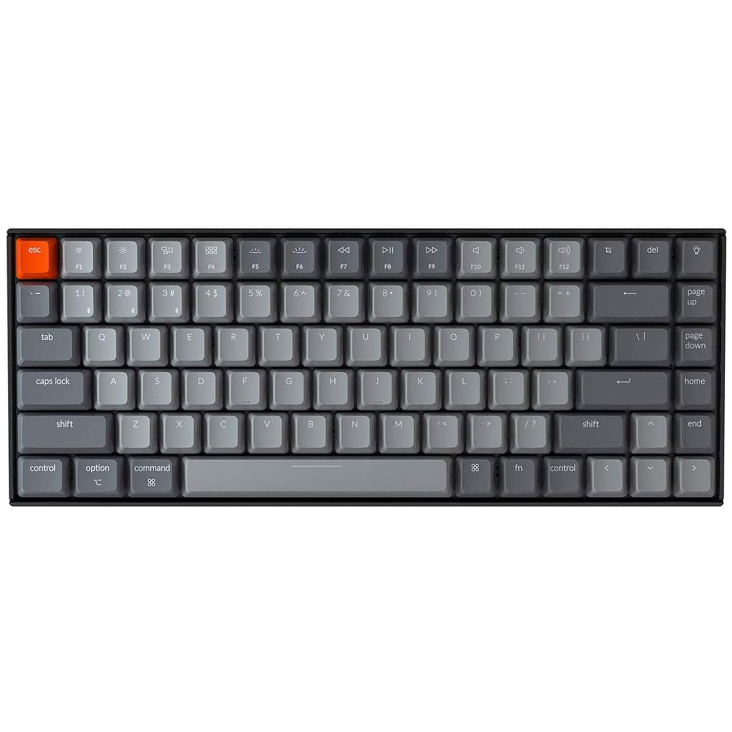 Keychron K2 75% Layout Bluetooth Wireless Mechanical Keyboard Super Switch/White LED Backlit/USB C/Anti Ghosting/N-Key Rollover, 84 Keys Gaming Keyboard for Mac Windows-Version 2