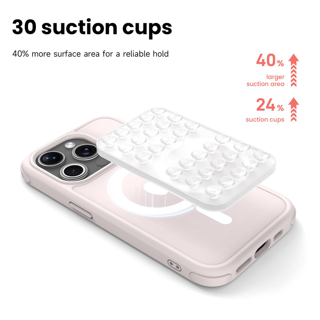 Patented Magnetic Sticky Phone Suction Grip Mount for MagSafe Case,Magnet Silicone Portable Stand Holder for iPhone 16/15/14/13/12 Series and Android, Hands-Free Selfies and Videos