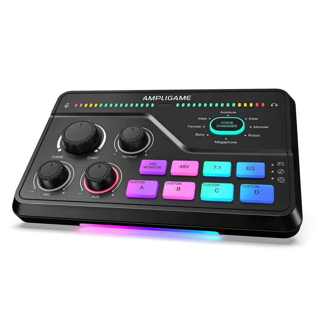 FIFINE SC8 Gaming Audio Mixer for Live Streaming with 7.1ch Surround sound