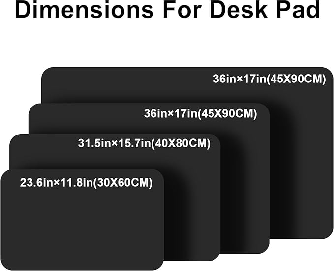 PU Leather Desk Pad Protector Gaming Mouse Pad Non Slip Desk Mat for Keyboard and Mouse Waterproof Desk Writing Pad for Office and Home Desk Accessories(Black, 47.2 * 17.7)