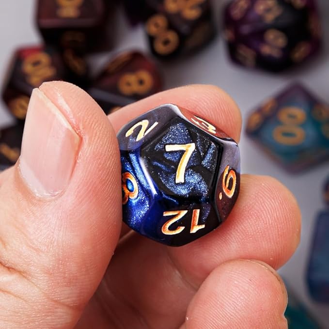 DND Dice Set 42 Pcs Polyhedral Dungeons and Dragons Rolling Dice for D&D RPG MTG Table Games Dice Bulk with Colorful Drawstring Bags and Dice Tray (Star)