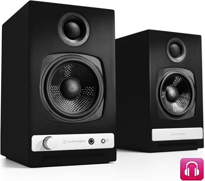 Audioengine A2-HD (HD3) Bluetooth PC and Computer Desktop Speakers with aptX HD - USB, RCA, Headphone for Music Gaming Movies Studios Dorms Bedrooms Offices