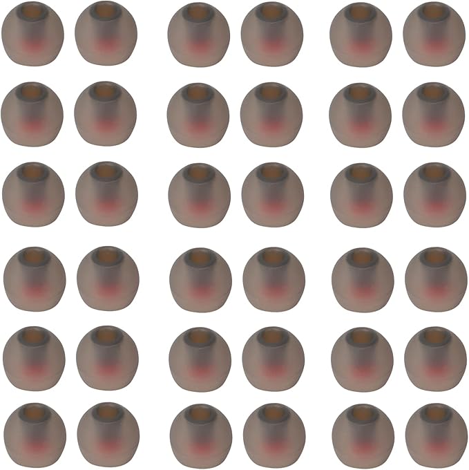 36 Pieces Medium Earbud Tips Soft and Comfortable Ear Bud Replacement Pieces Silicone Fit Most in-Ear Headphones，Inner Hole 3.8mm -5.5mm，Medium Black and Red Earbud Replacement Tips