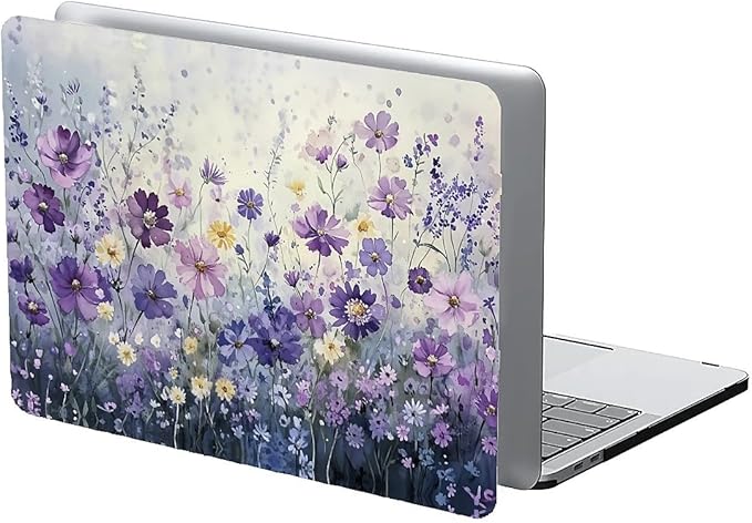 Compatible with MacBook Air 13.3 13.6 Inch Case 2022 2021 2020 2019 Plastic Hard Shell Case Cover,13.3 Pro(A1706/A1708/A1989/A2159/A2289/A2338), Purple Wildflowers