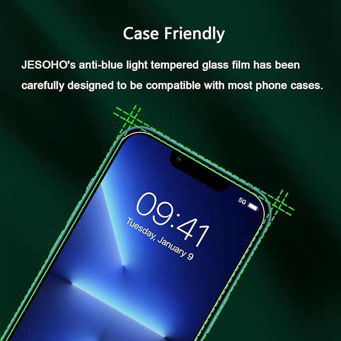 Blue Light Screen Protector for iPhone 13 Pro Max & iPhone 14 Plus (6.7''), Eye Protection Tempered Glass Film, Scratch-Resistant, No Bubble with Easy Installation Kit, 2 Pack