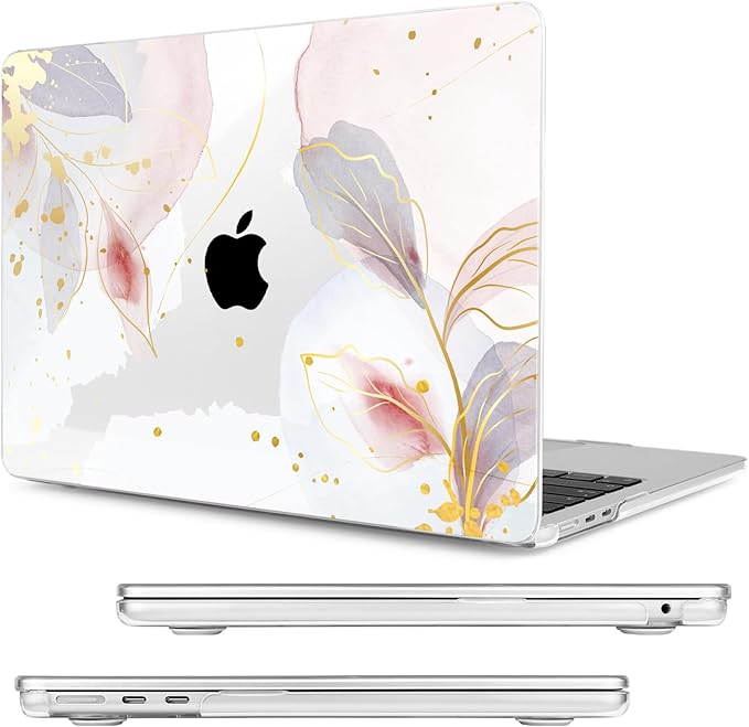 Compatible with MacBook Air 13.6 inch Case, M4 A3240/M3 A3113/M2 A2681 (Released 2025 to 2022), Hard Shell, Keyboard Cover, Screen Protector, Webcam Cover & Type-C Adapter, Vector Flower