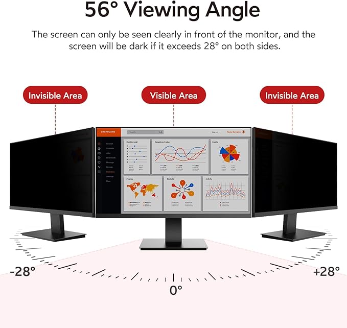 BERSEM 22 Inch Monitor Computer Privacy Screen Filter for 16:9 Ratio Removable Monitor Anti-Glare & Privacy Filters for 22 Inch, Anti Blue Light, Anti-Spy, Anti-Scratch, UV-Blocking