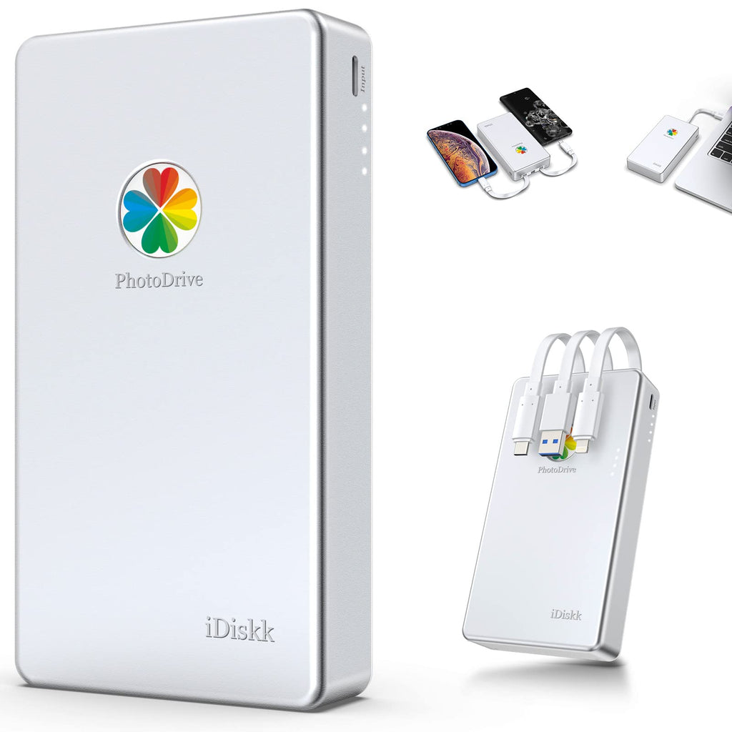 iDiskk MFi 2TB External Hard Drive for iPhone Android Phone iPad Mac PC