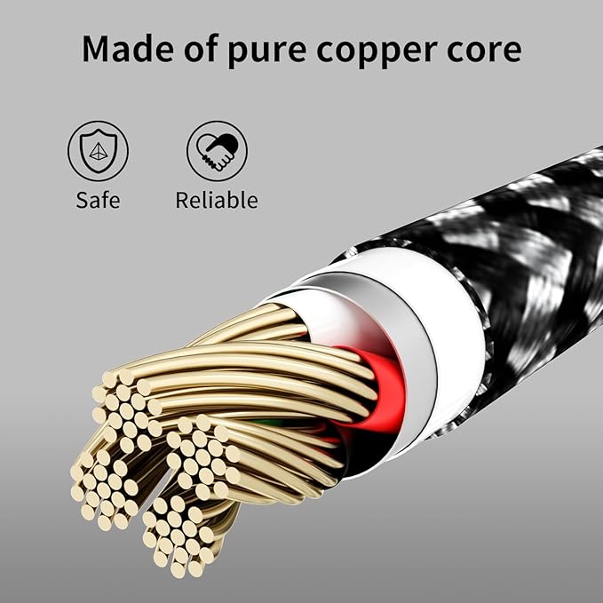 USB C Multi Charging Cable [2Pack 4FT], 3 in 1 Charging Cable Nylon Braided USB-C Multiple Charger Cord with Type-C, Micro USB and IP Port for iPhone 16/15 Series/Cell Phones and More
