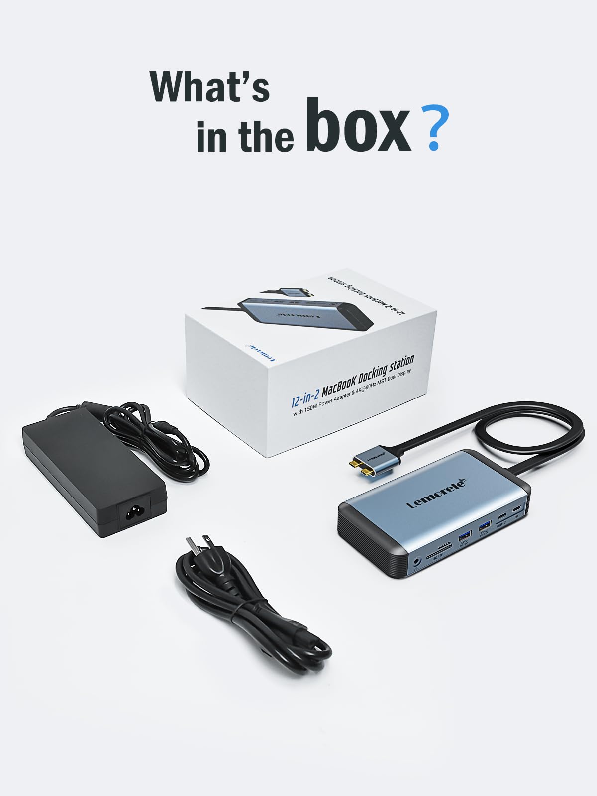 Lemorele Docking Station Dual Monitor 4K 60Hz, 7 in 1 USB C Dongle Multiport Hub Adapter w/2 HDMI + 1 USB 3.0+ 3 USB 2.0+ 1 PD 100W, for MacBook/Dell/HP/Lenovo ThinkPad Type-C Laptop