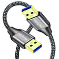 USB 3.0 A to A Male Cable 1.5 ft,Super Speed Type A Male to Male Cable USB 3.0 Double End USB Cord for Hard Disk, Cameras,Laptop Cooler, DVD Player and More (1.5FT/0.5M)