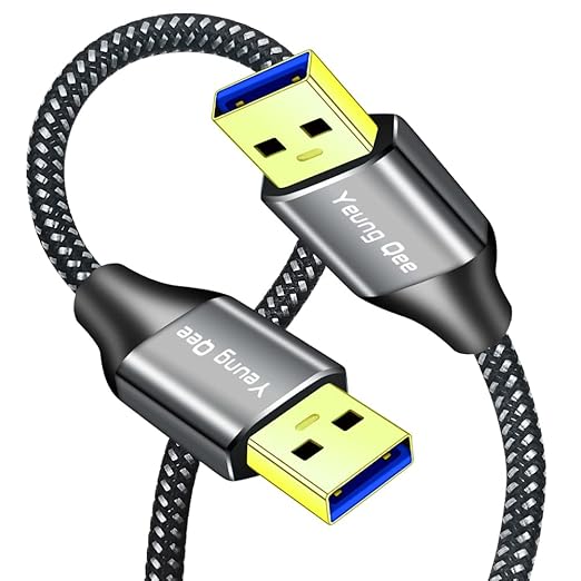 USB 3.0 A to A Male Cable 1 ft,Super Speed Type A Male to Male Cable USB 3.0 Double End USB Cord for Hard Disk, Cameras,Laptop Cooler, DVD Player and More (1FT/0.3M)