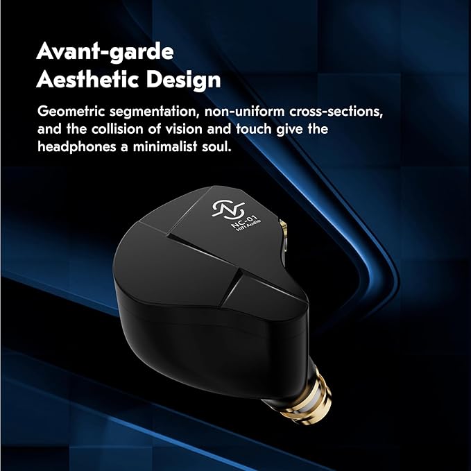 CCZ NC01 Gospel Gaming Earbuds, Stereo Sound in Ear Monitor Headphones Wired, Customized Dual Magnetic DD IEMS Earphone with Detachable Tangle-Free Cable PC Cavity for Computer (with mic, Dark Black)