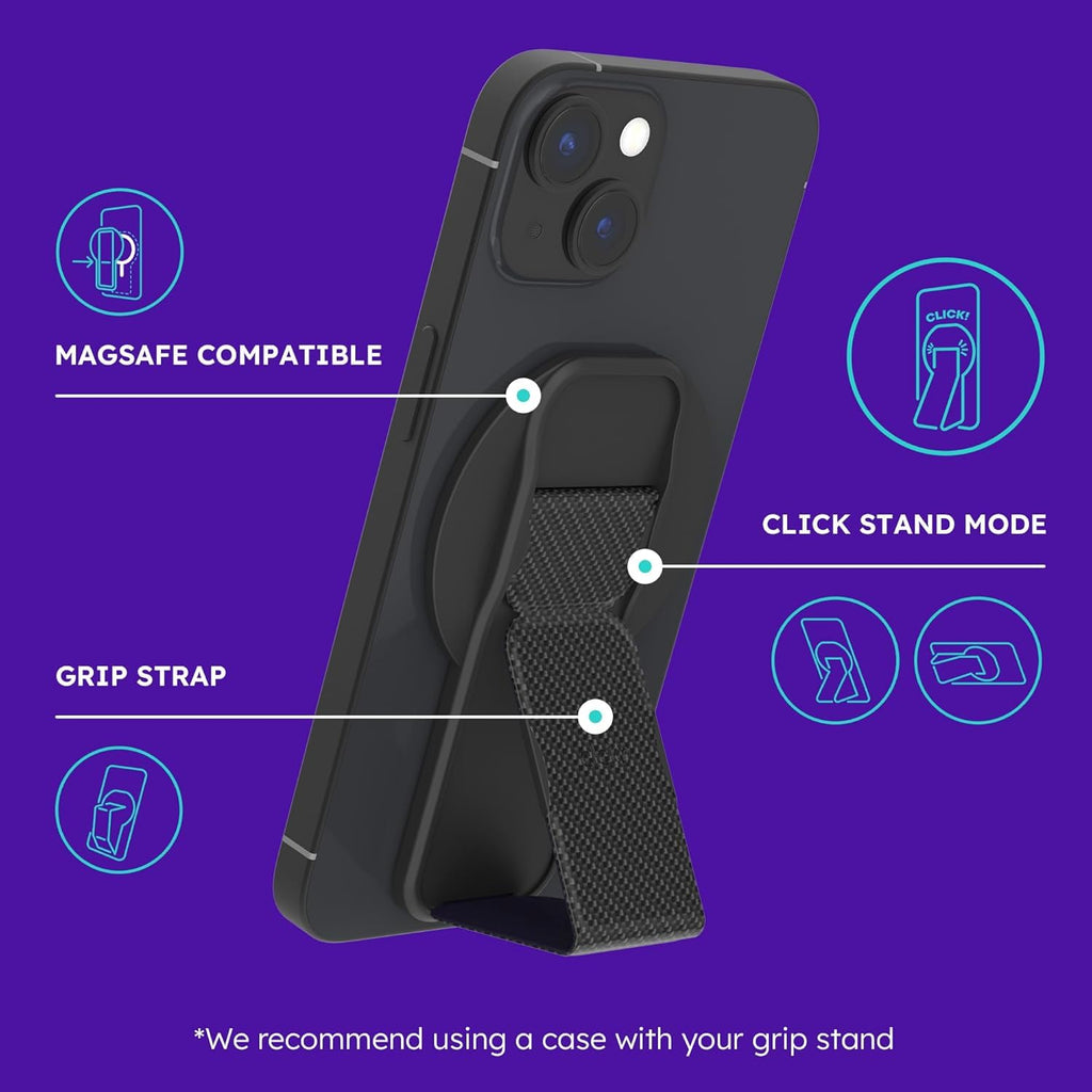 CLCKR for MagSafe Phone Grip Stand, Magnetic Phone Holder with Kickstand