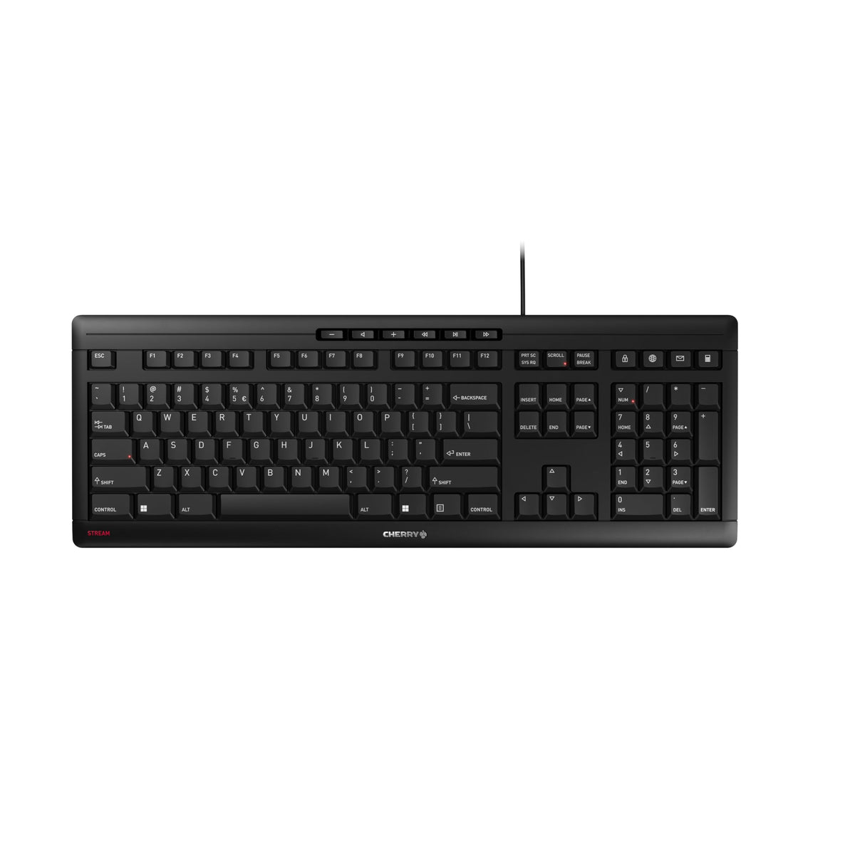 Cherry Stream Wired Keyboard Without Number Pad, Compact TKL