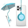 On The Grip 3 in 1 Magnetic Umbrella Sunshade Collapsible Expandable Phone Grip & Stand - Elegant Magsafe Compatible Phone Holder for Secure Grip and Hands-Free Viewing (Sky Blue)