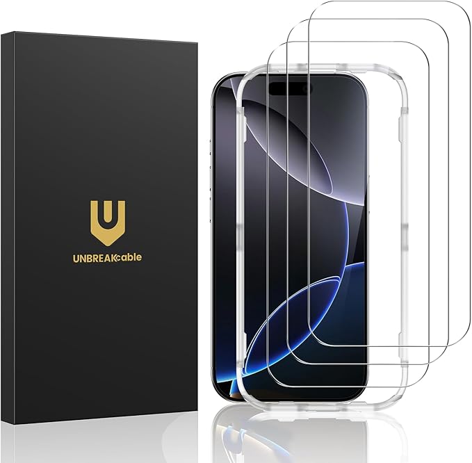 UNBREAKcable 3-Pack Screen Protector for iPhone 16e Tempered Glass
