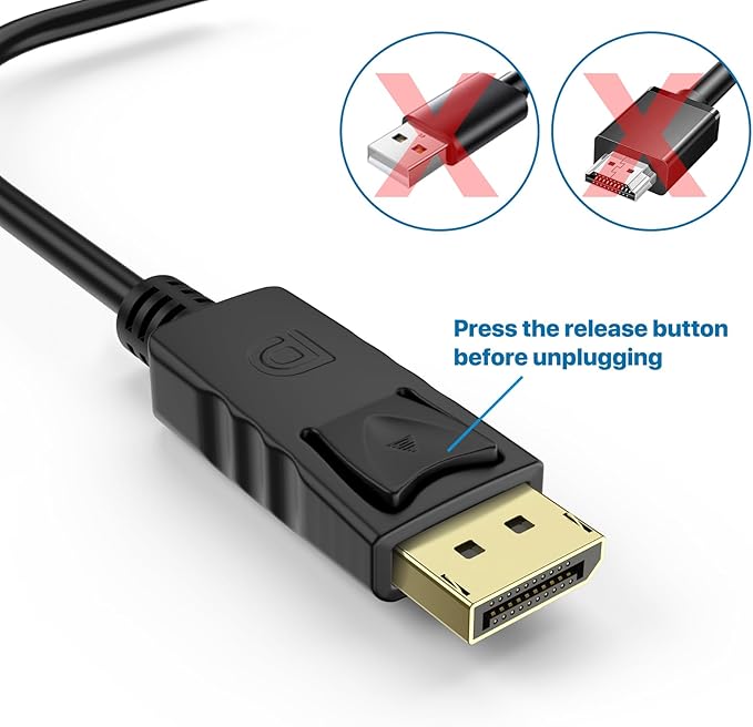 Half a Dozen 4K DisplayPort to HDMI Adapter, 6PCS Gold-Plated Uni-Directional DisplayPort PC to HDMI Screen Converter (Male to Female), Supports 3840x2160@30Hz