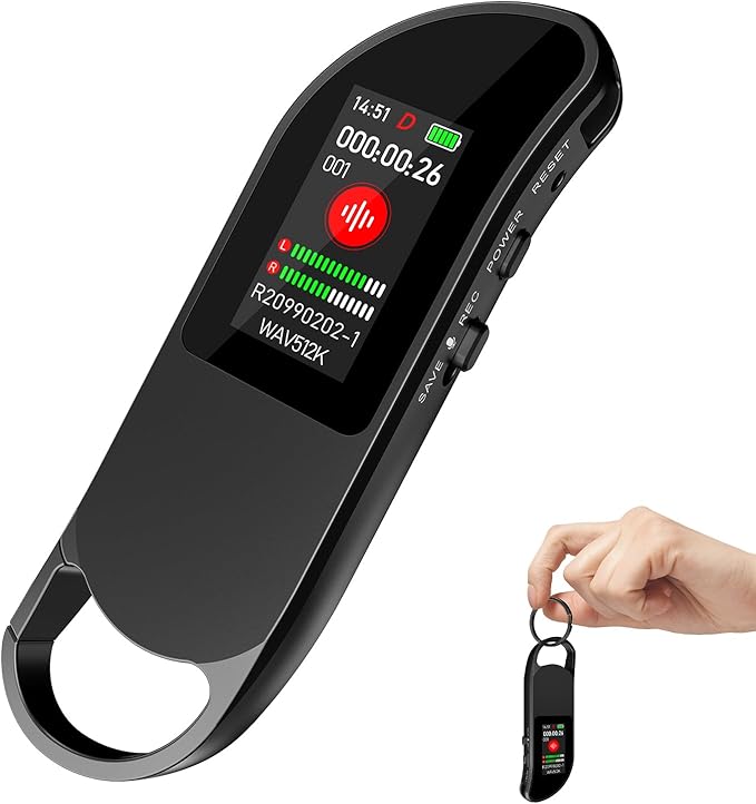 64GB Digital Voice Recorder, Vandlion Recording Device with AI Noise Reduction, 1536Kbps Crystal Audio & Password Protection for Conference/Lectures/Classroom/Interviews