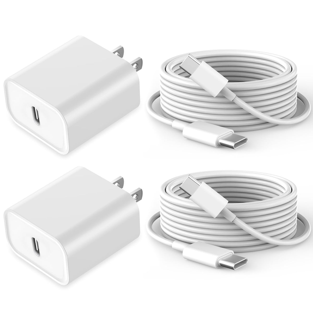 Fast Charging for iPhone 17 16 15 Charger,2Pack 20W USBC Wall Charger Travel Plug Block Phone 16e Charging Cable for iPhone 17 Air/17 Pro/17 Pro Max/16 Pro/16 Pro Max/16 Plus/15/15 Pro/15 Pro Max/iPad