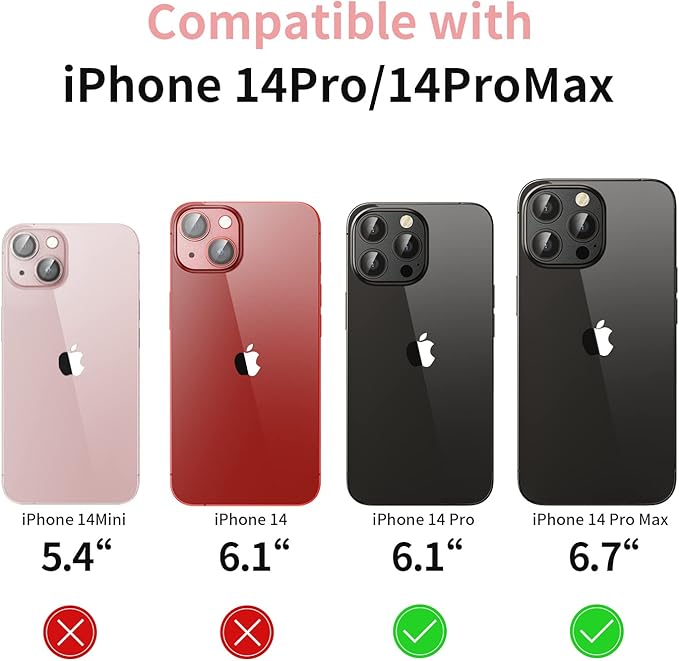 Mansoorr Camera Lens Protector for iPhone 14 Pro / iPhone 14 Pro Max, Alloy Metal Camera Cover with Tempered Glass Screen Protector Accessories,Case Friendly,Scratch Resistant,Easy to Install - Space