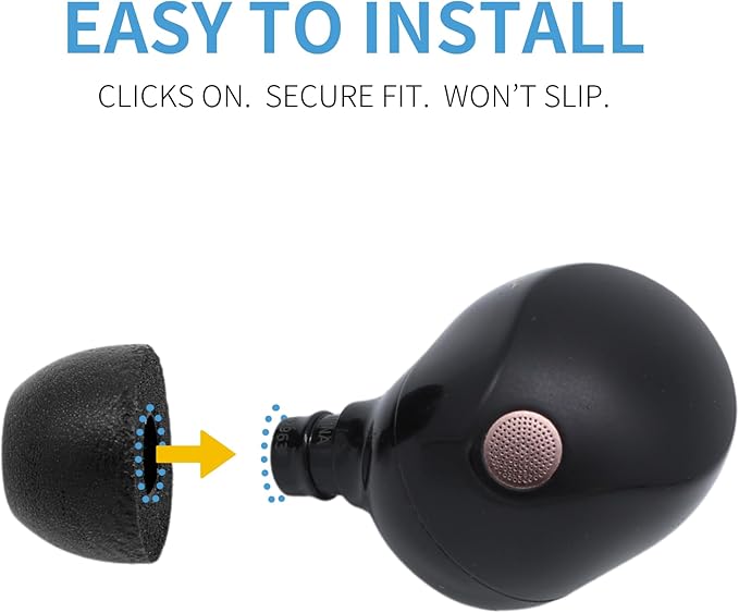 Comply TrueGrip | Premium Memory Foam Replacement Earbud Tips for Sony True Wireless Earbuds | Enhanced Comfort, Secure Fit, Superior Noise Isolation, Cleaning Tool | Black, Small (3 Pairs)