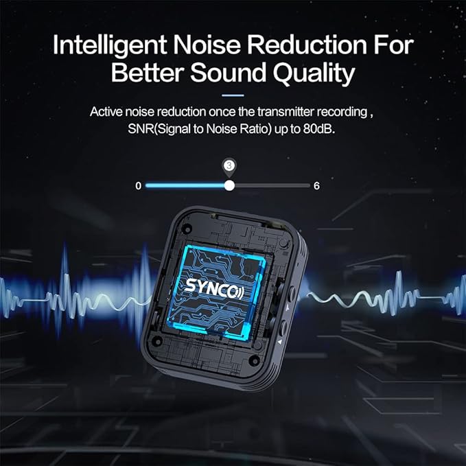 SYNCO G2A2 Pro Microphone, Wireless Lavalier Microphone, 200m (656 ft) Range, 8 Hours Life, Compatible PC, Smartphone, DSLR, for Outdoor Video, News interview, Vlogs