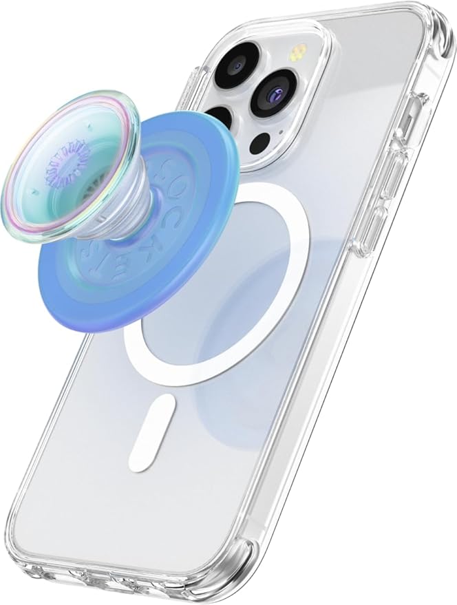 PopSockets Phone Grip for MagSafe, Magnetic Holder- Opalescent Blue