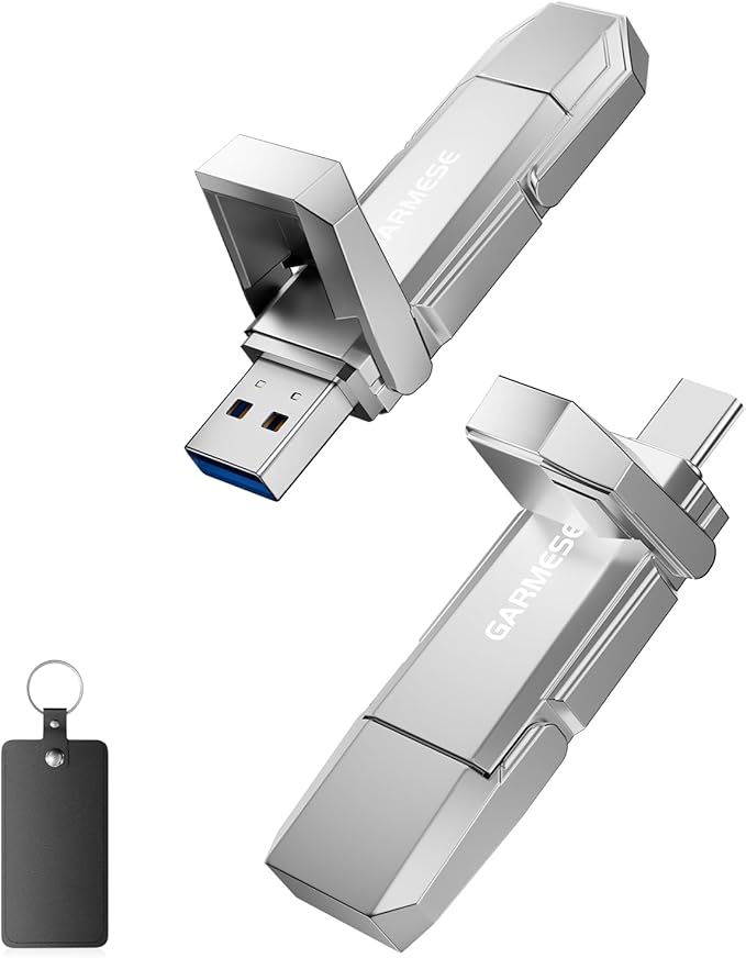 128GB USB C Flash Drive Up to 450MB/s USB 3.2 Solid State Thumb Drive 2-in-1 Dual Flash Drive Data Storage Memory Stick Compatible with Smartphone Tablet Computer Game Console
